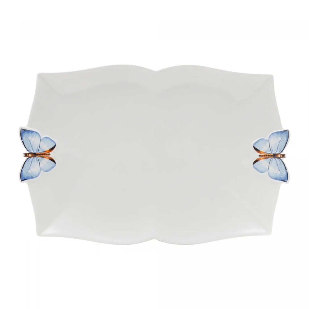 Travessa Retangular Wolff Borboletas 29,5 X 20 Cm Travessa Retangular Wolff Borboletas 29,5 X 20 Cm