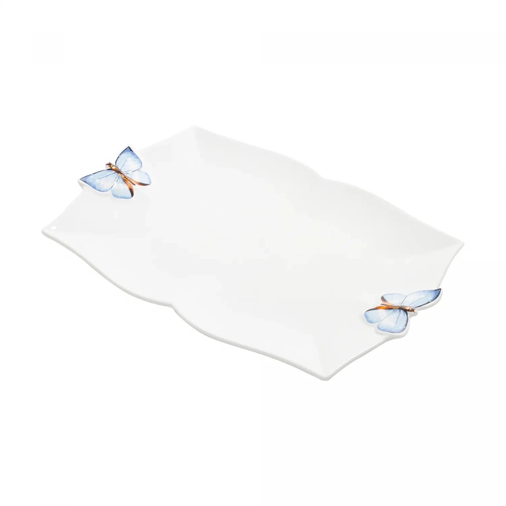 Travessa Retangular Wolff Borboletas 29,5 X 20 Cm Travessa Retangular Wolff Borboletas 29,5 X 20 Cm
