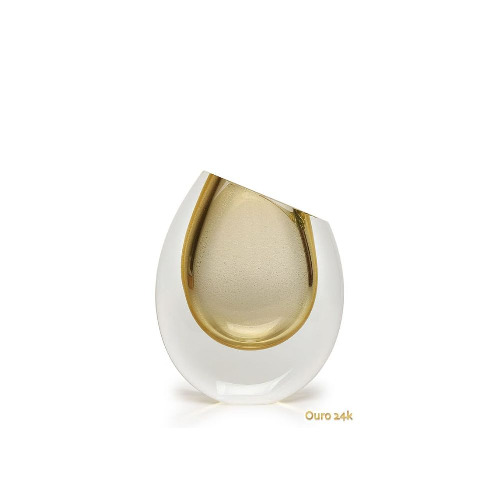 Vaso 96 Ms Cristais C/ Ouro Ca D'oro 26 Cm Vaso 96 Ms Cristais C/ Ouro Ca D'oro 26 Cm