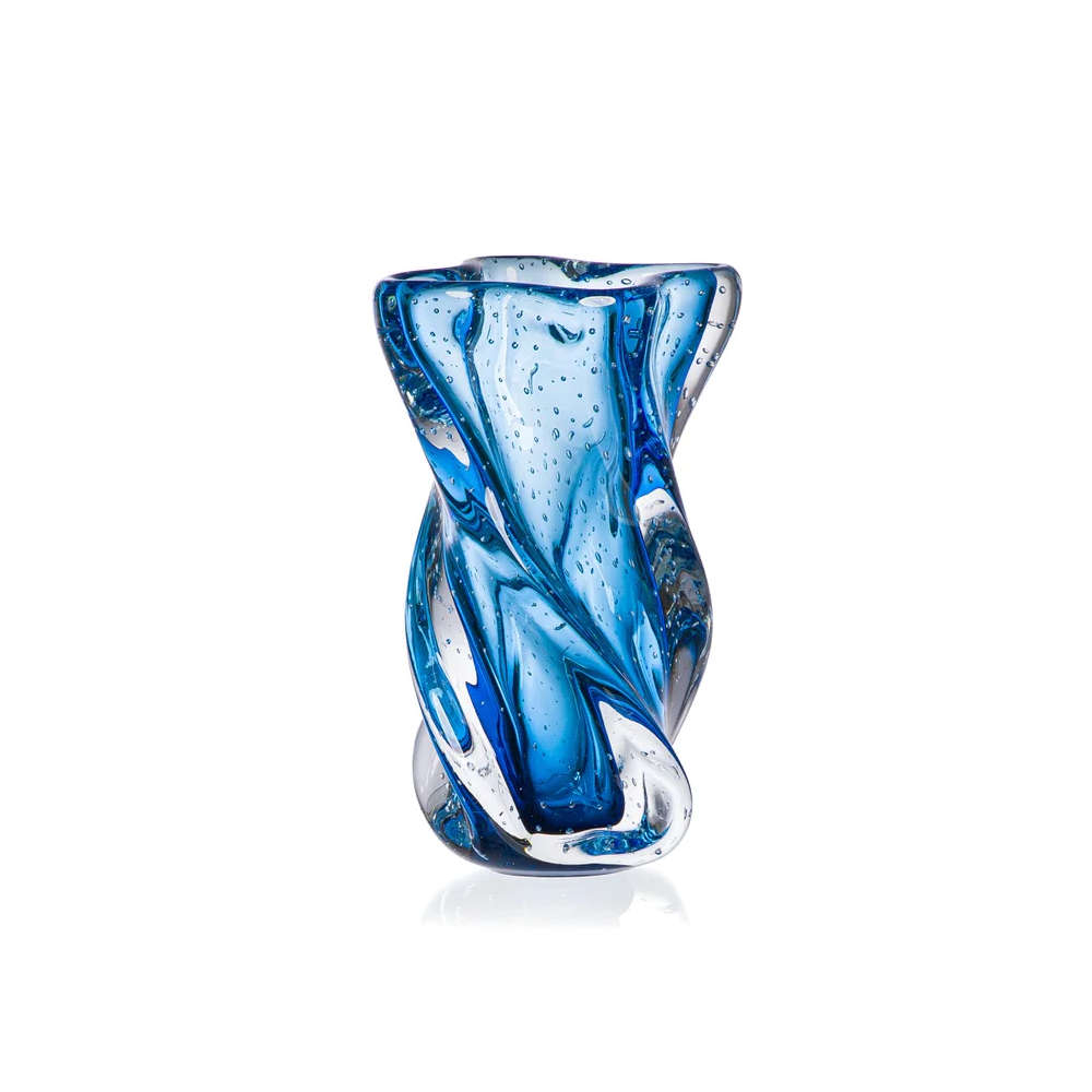 Vaso Aveiro P Aqua Marine Cristais D' Labone