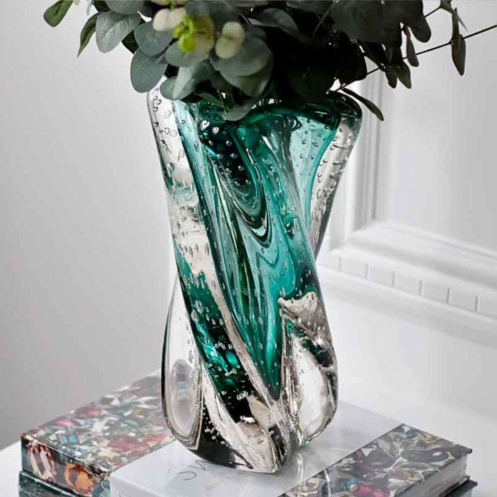 Vaso Aveiro P Verde Folha Cristais D'labone