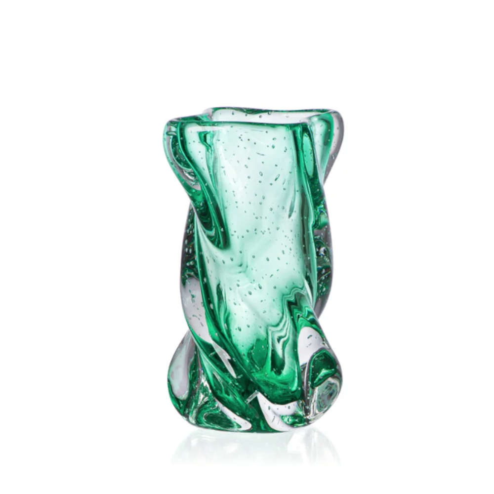 Vaso Aveiro P Verde Folha Cristais D'labone