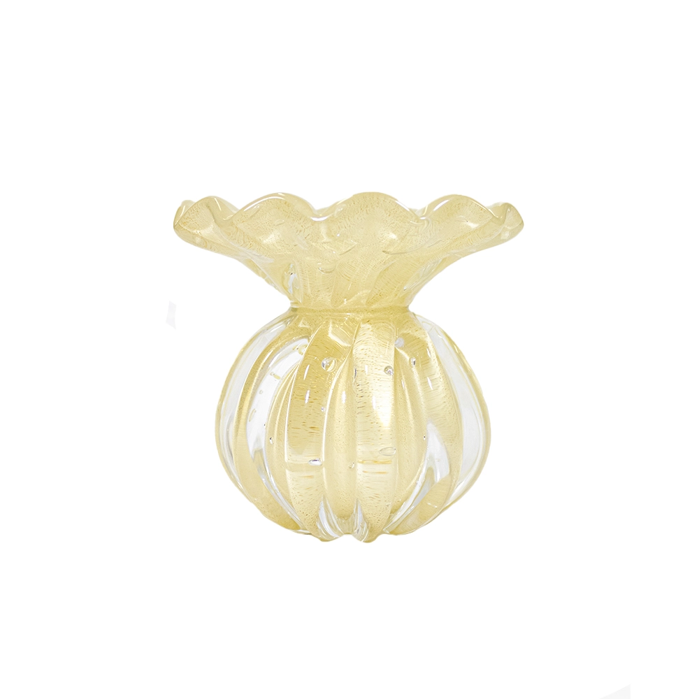 Vaso Batllo Cristais D´labone Com Ouro 11 X 13 Cm