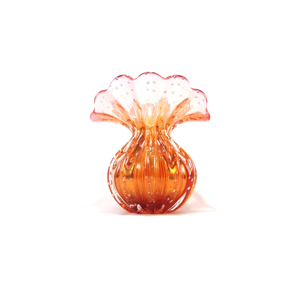 Vaso C/ouro 80 Laranja 20cm
