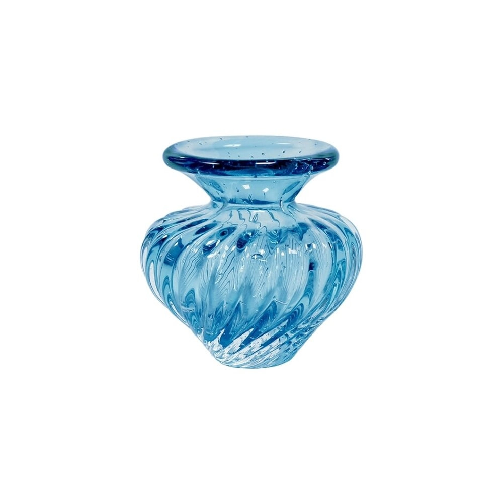Vaso Cesky Cristais D´labone Aquamarine 14 X 14 Cm