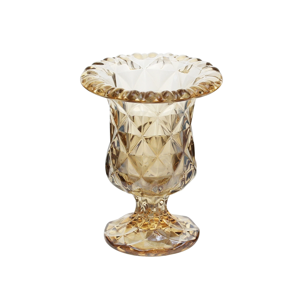 Vaso Com Pé Lyor Diamond Âmbar Metalizado 14,5 X 11,5 Cm Vaso Com Pé Lyor Diamond Âmbar Metalizado 14,5 X 11,5 Cm
