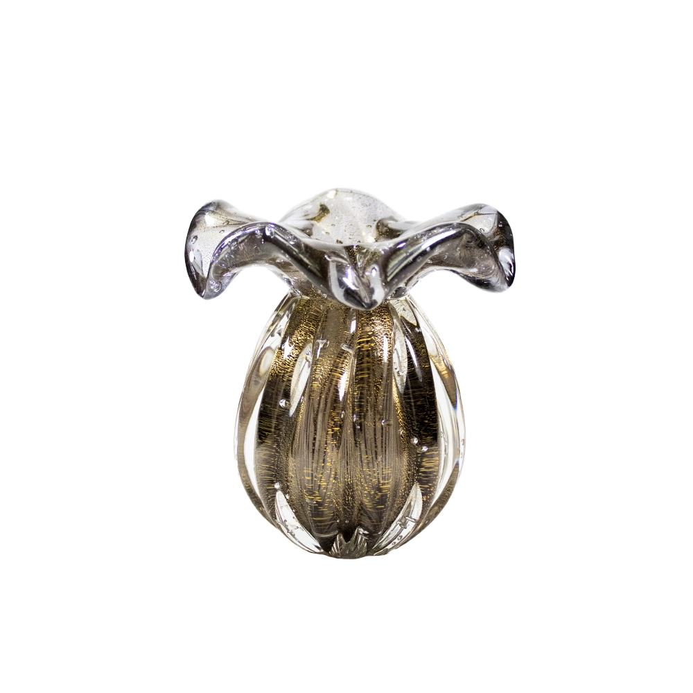 Vaso Cristais D´labone Enns Com Ouro 15 X 13 Cm