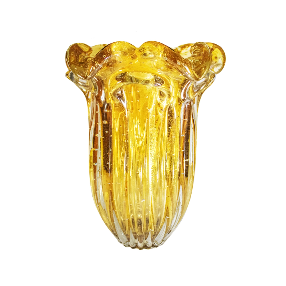 Vaso Cristais D´labone Havana Com Ouro 40 X 30 Cm Vaso Cristais D´labone Havana Com Ouro 40 X 30 Cm