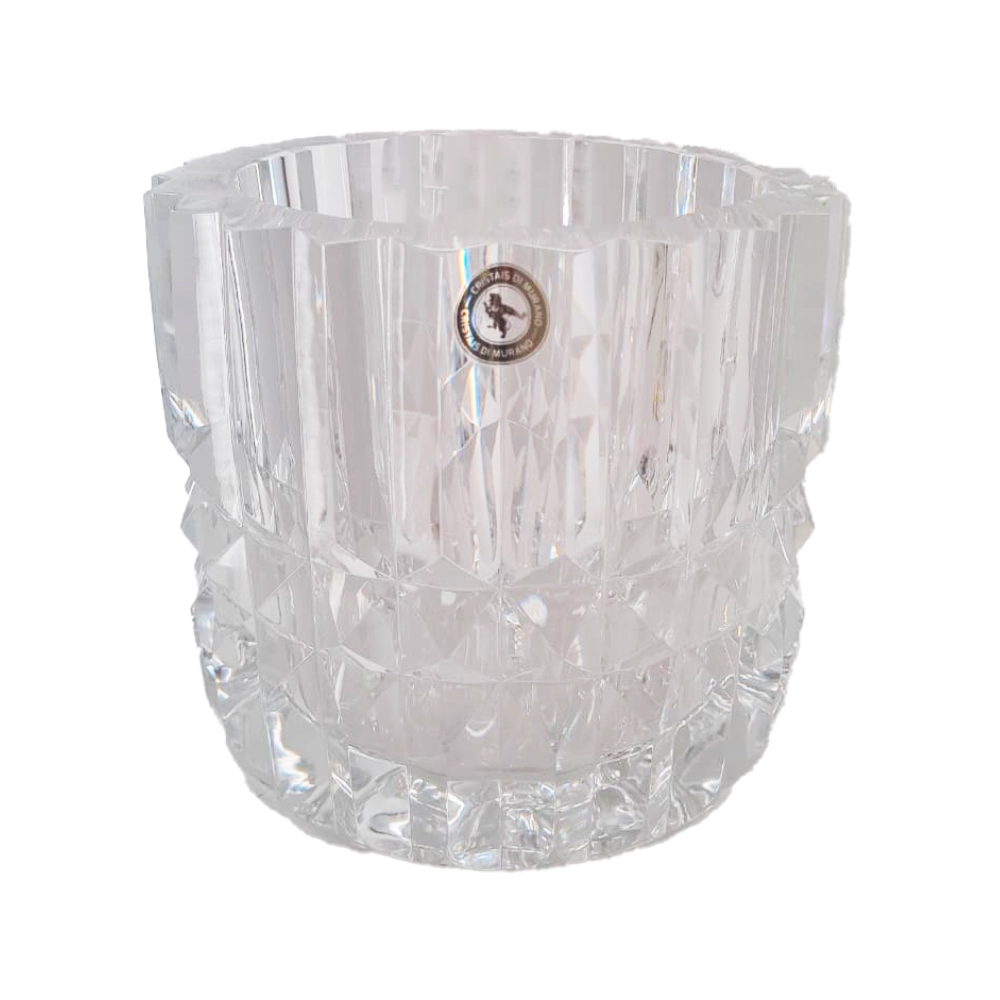 Vaso Cristais Di Murano Com Ouro 21 X 33 Cm Vaso Cristais Di Murano Com Ouro 21 X 33 Cm