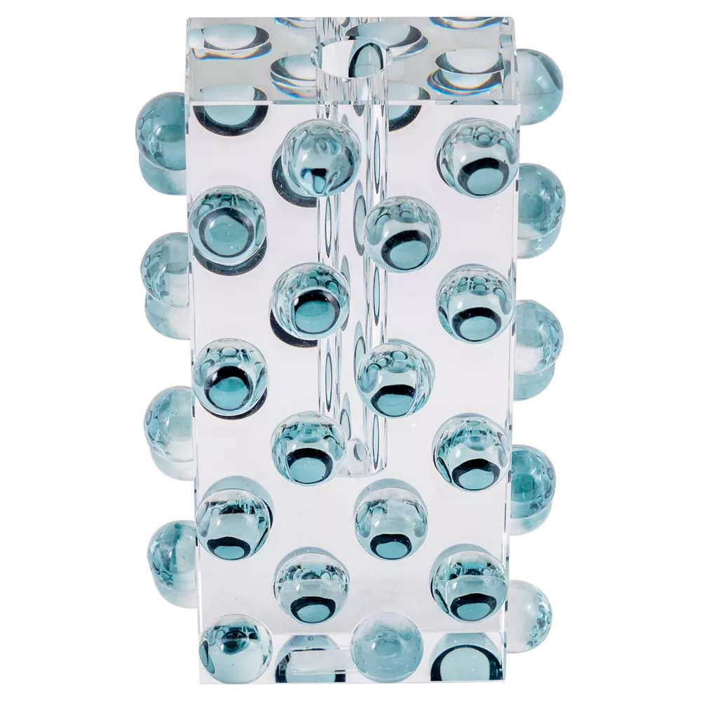 Vaso de Cristal Orbe Azul Ribeiro e Pavani