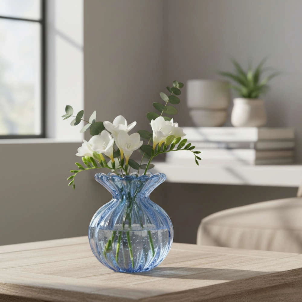 Vaso Di Murano Azul Safira Com Ouro Vaso Di Murano Azul Safira Com Ouro