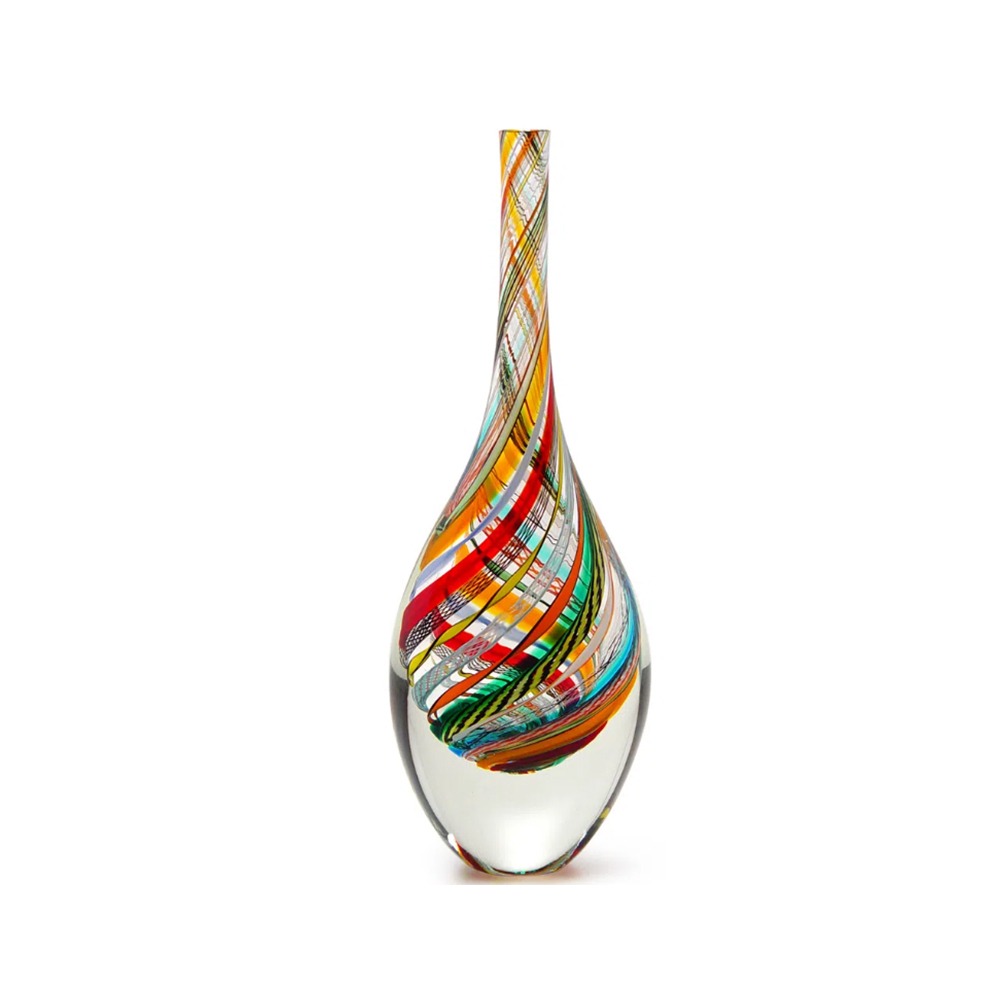 Vaso Gota Alta Cristais Cá D'oro Hippie Torcido 45 X 16 X 13 Cm