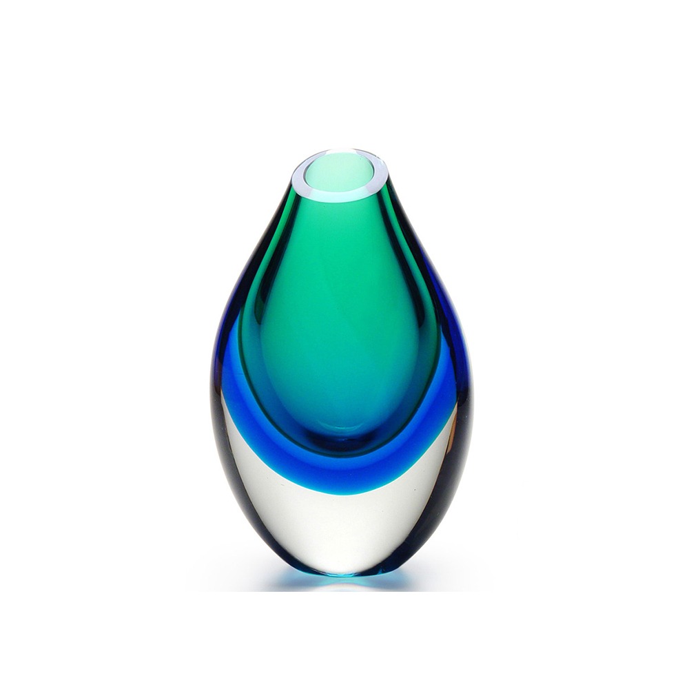 Vaso Gota Baixa Bicolor Cristais Cá D'oro 25 Cm