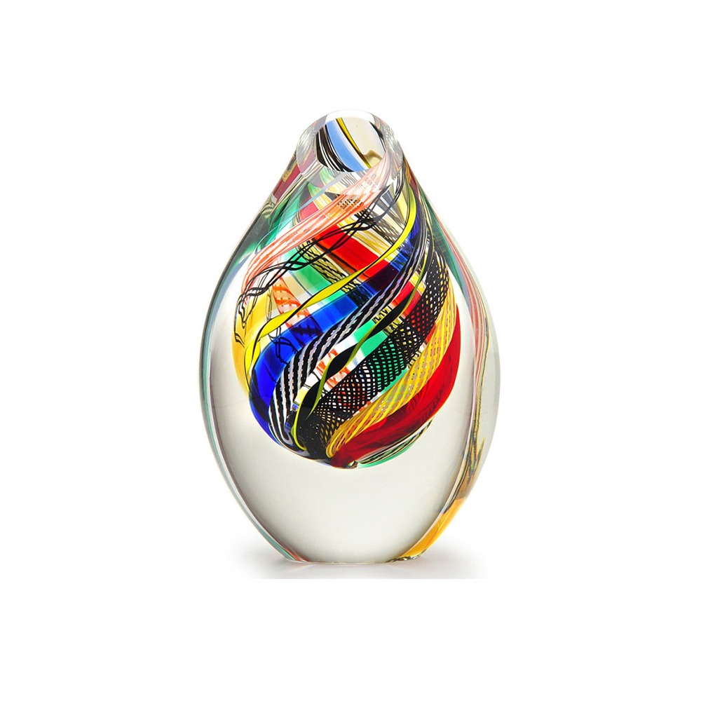 Vaso Gota Baixa Hippie Torcido Cristais Cá D'oro Bastões 25 Cm