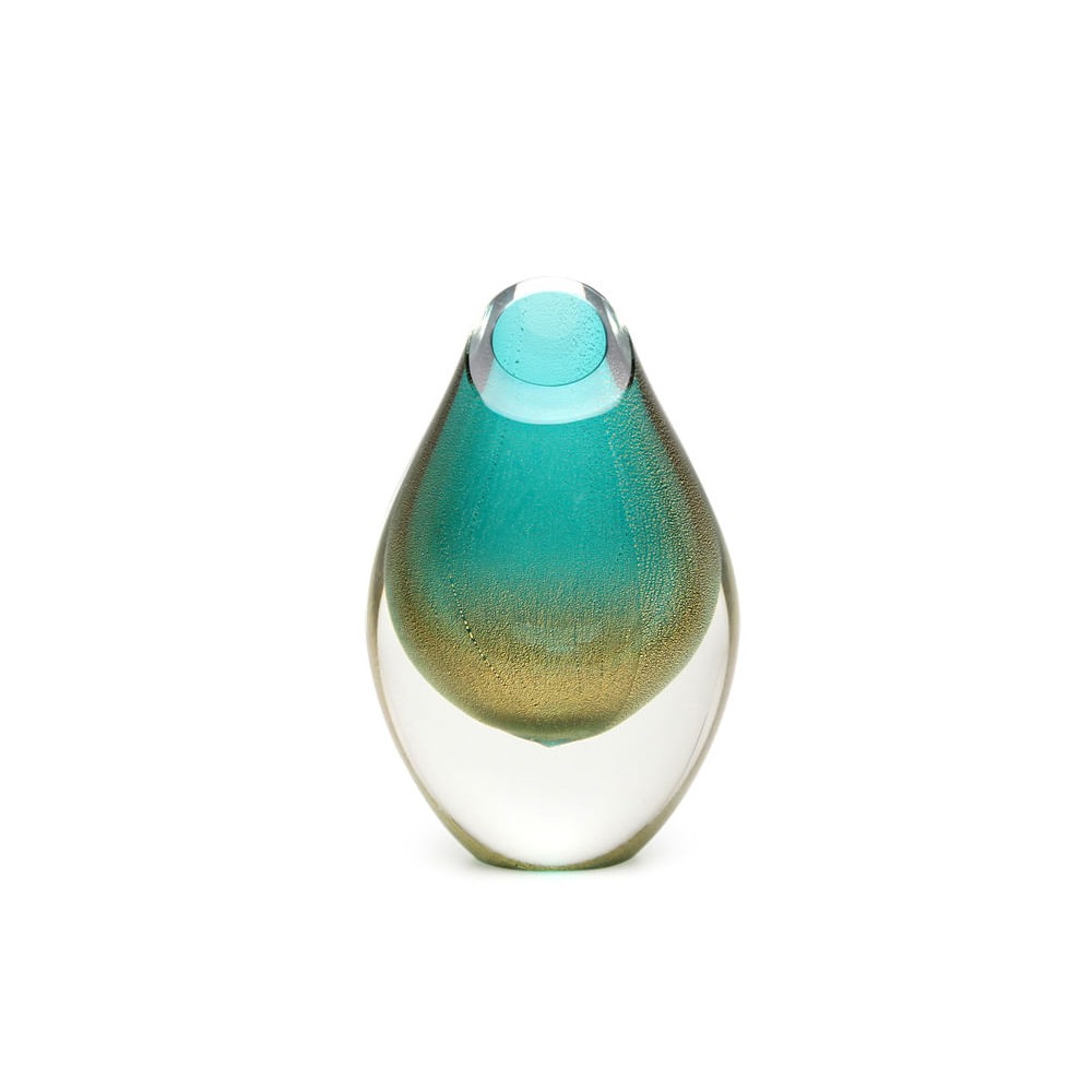 Vaso Gota Mini Baixa Cristais Cá D'oro 15 Cm