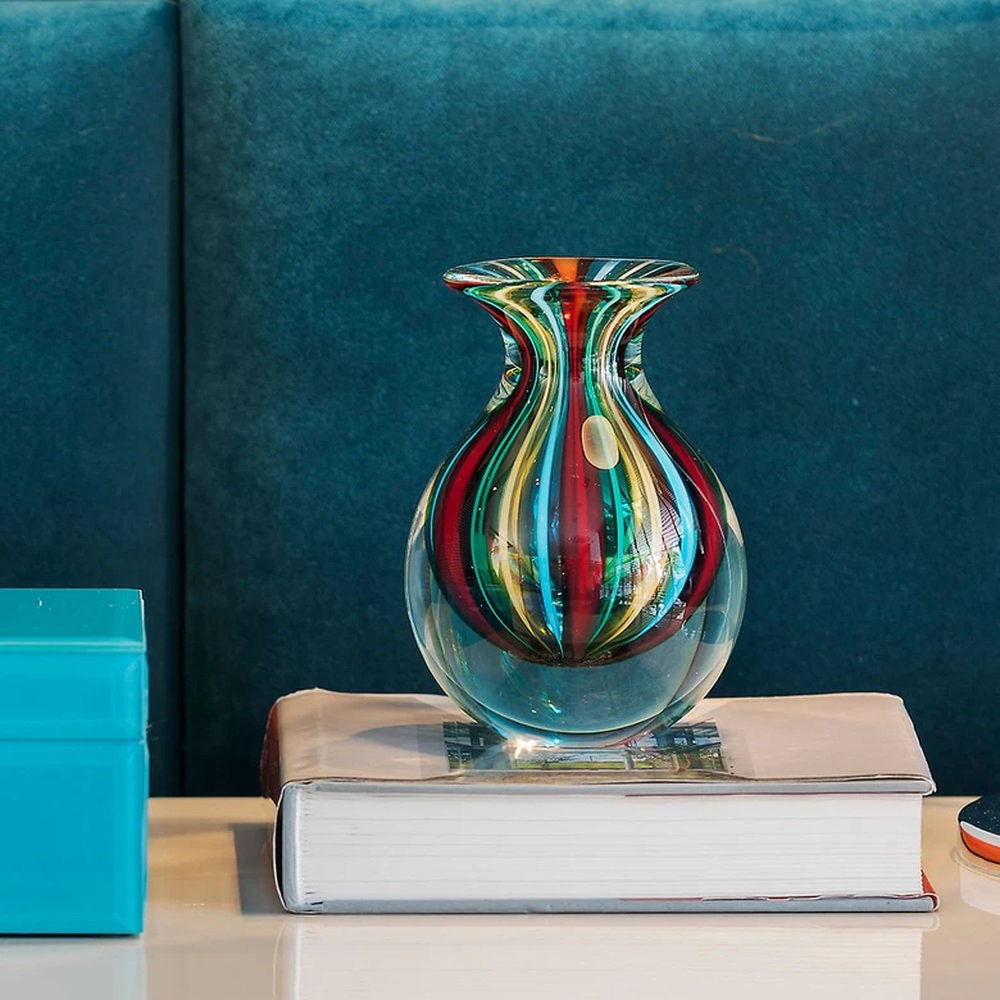 Vaso Mini 3 Cristais Ca D'oro Bastoes Especiais Coloridos 14 X 11 Cm