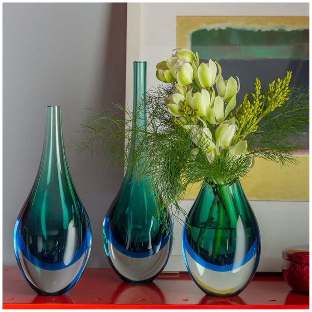 Vaso Mini Gota Media Bicolor Cristais Ca D'oro 22 Cm Vaso Mini Gota Media Bicolor Cristais Ca D'oro 22 Cm