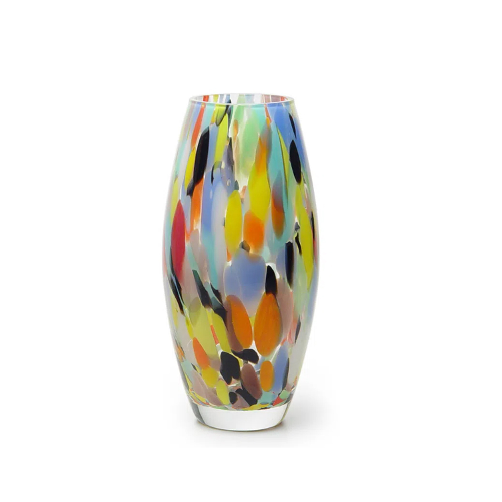 Vaso Oliva Cristais Cá D'oro Multicor 22 X 11 X 11 Cm