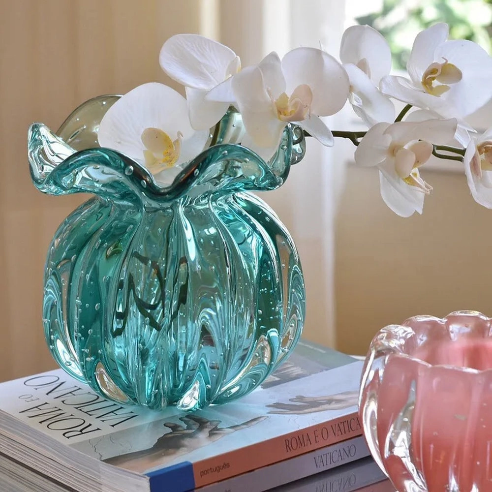 Vaso Torcello Cristais D´labone Aquamarine 14 X 14 Cm Vaso Torcello Cristais D´labone Aquamarine 14 X 14 Cm