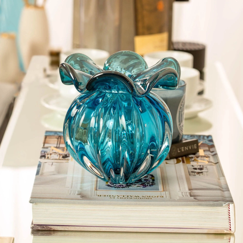 Vaso Torcello Cristais D´labone Aquamarine 17 X 17 Cm Vaso Torcello Cristais D´labone Aquamarine 17 X 17 Cm