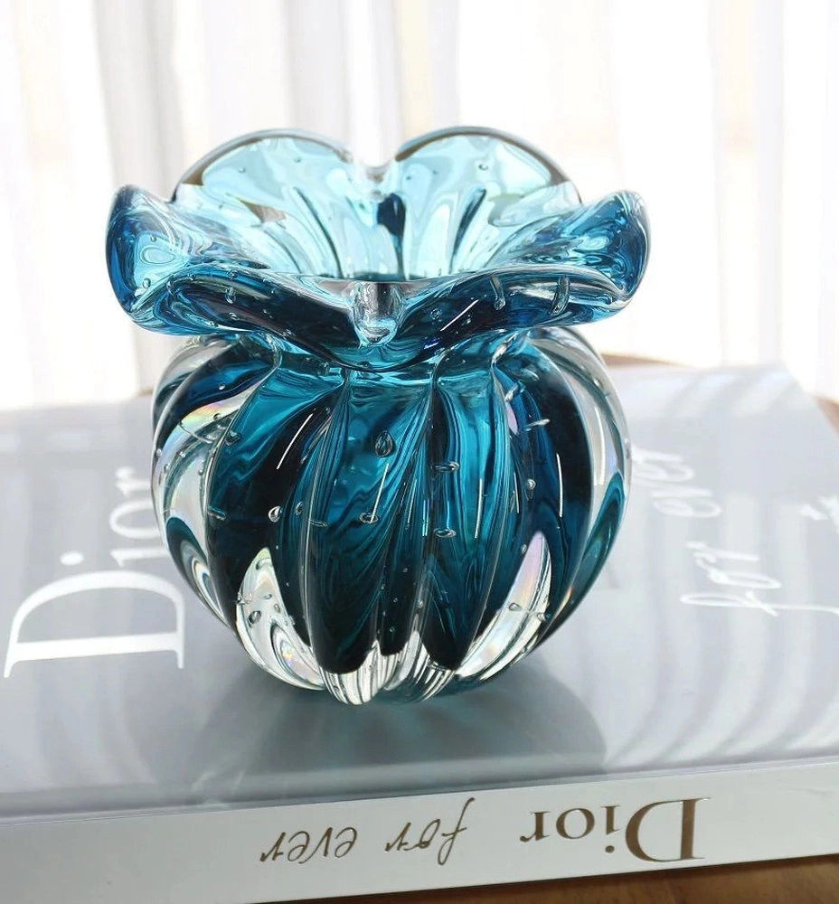 Vaso Torcello Cristais D´labone Aquamarine 17 X 17 Cm Vaso Torcello Cristais D´labone Aquamarine 17 X 17 Cm