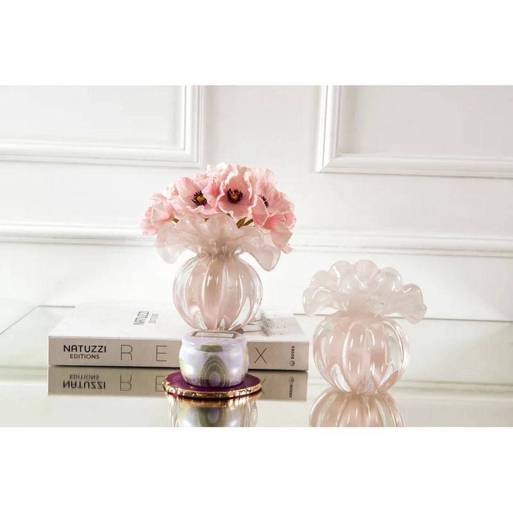 Vaso Toscana Cristais D´labone Jade Rosa 10 X 10 Cm