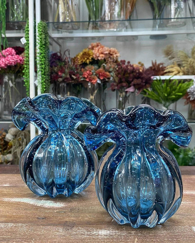 Vaso Toscana Cristais D´labone Turquesa 10 Cm