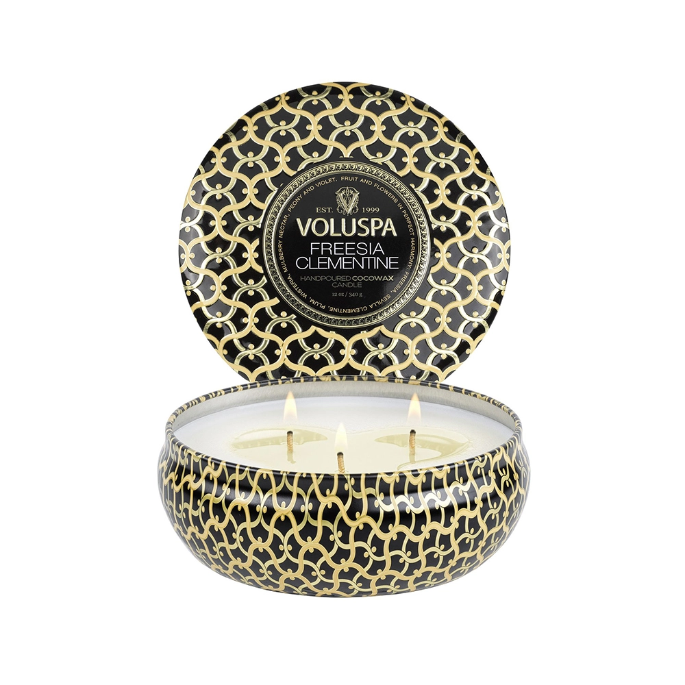 Vela Lata 3 Pavios 60 H Voluspa Nova Coleção Maison Noir