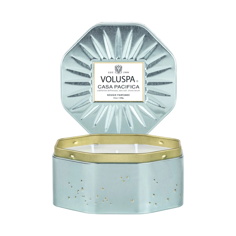 Vela Lata Octogonal 3 Pavios 50h Voluspa Coleção Vermeil