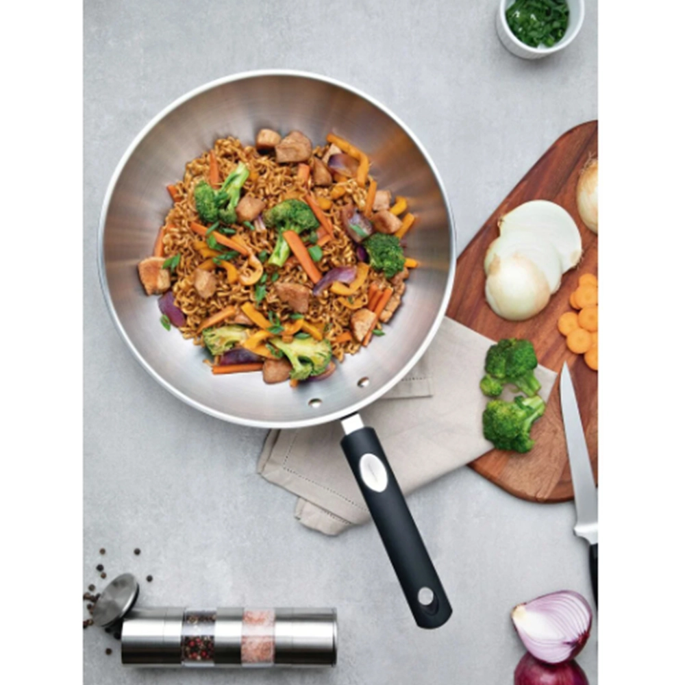 Wok Tramontina Astro Aço Inox 28 Cm