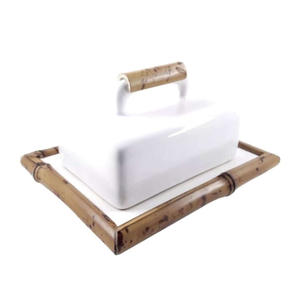 Manteigueira Quadrada Sil Sonia Pierry Branca