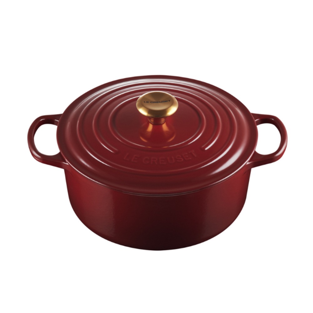 Panela Redonda Le Creuset Signature 22 Cm - Pegador Dourado Panela Redonda Le Creuset Signature 22 Cm - Pegador Dourado