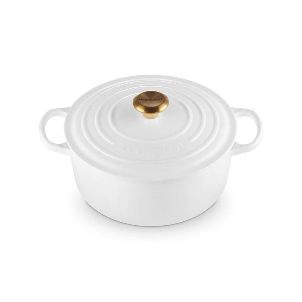 Panela Redonda Le Creuset Signature 24 Cm - Pegador Dourado