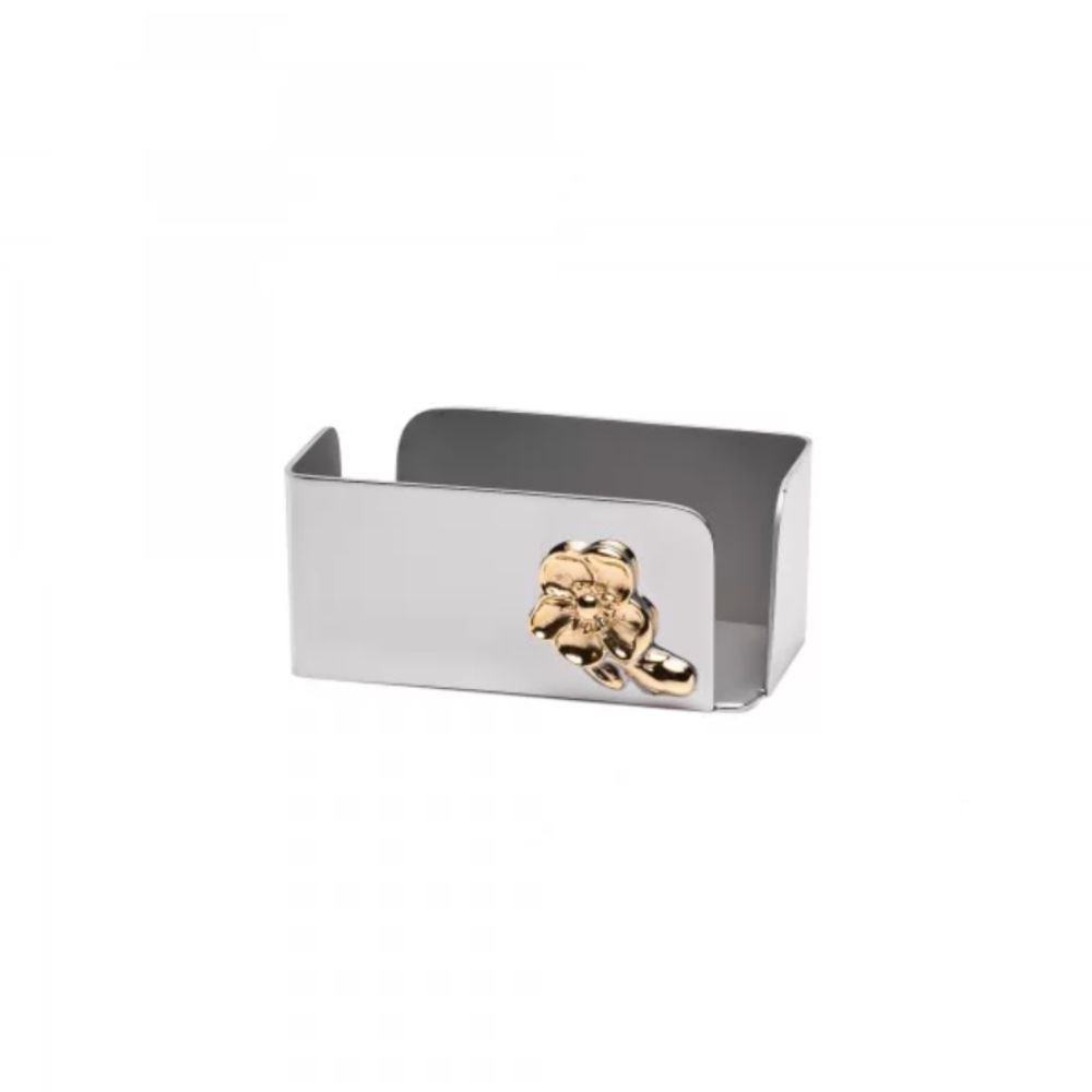 Porta Adoçante Retangular Orfèvrerie Royale Flor Aço Inox Porta Adoçante Retangular Orfèvrerie Royale Flor Aço Inox