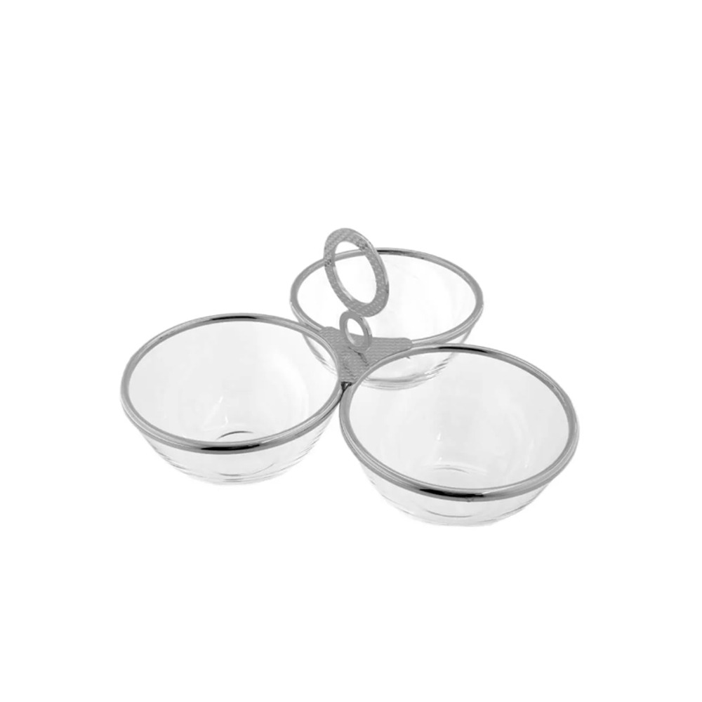 Porta Aperitivo Triplo Sarezzo Aco Inox