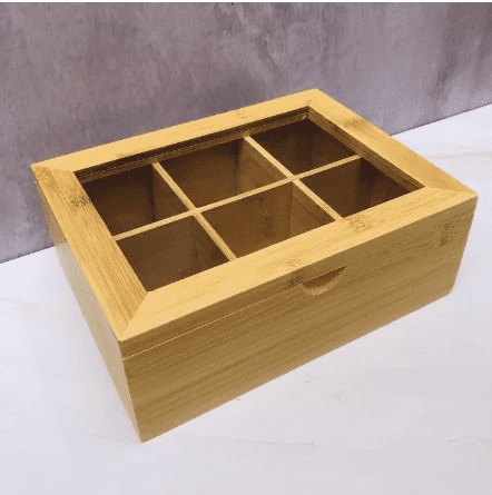 Porta Chá Oikos Bambu 8 Divisórias 9 X 19 X 32 Cm