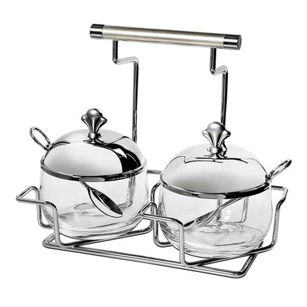 Porta Condimentos Com Colher Brinox Argento 200 Ml - 3 Pecas