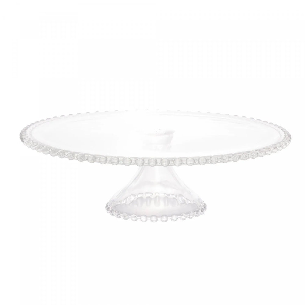 Prato Para Bolo Com Pe Wolff Pearl 31 X 11 Cm