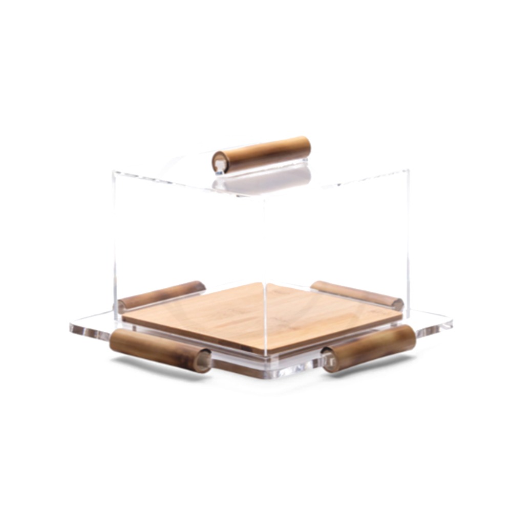 Prato Para Bolo Quadrado Onom Bamboo Alê Florêncio 13 X 24 X 24 Cm