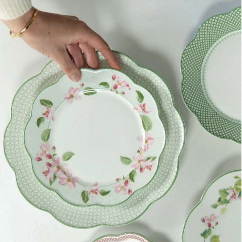 Aparelho de Jantar 24 Pecas Geometria Horticool Green Tea Delight