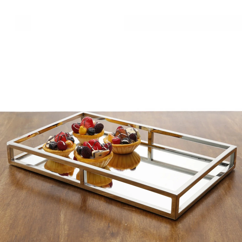 Bandeja de Aco Inox Com Espelho 41cm X 26cm X 5cm - Wolff