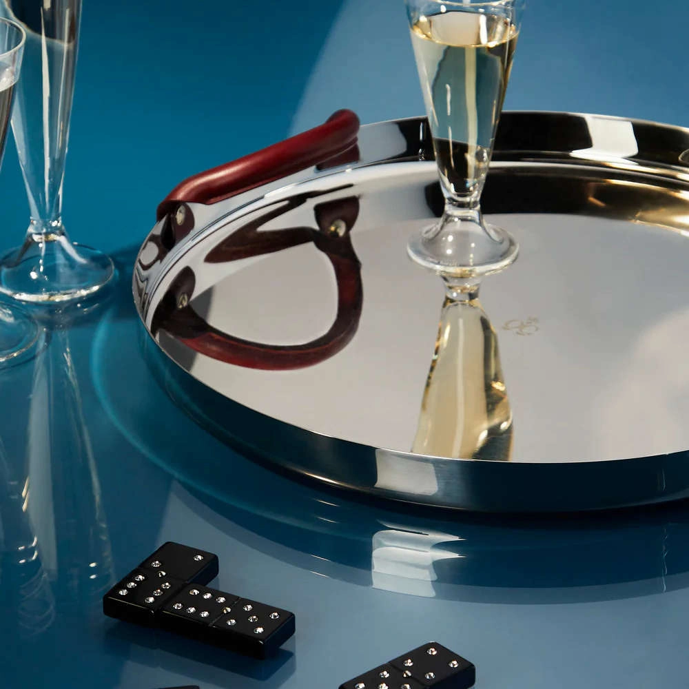 Bandeja Redonda Com 2 Alcas Christofle Mood Nomade