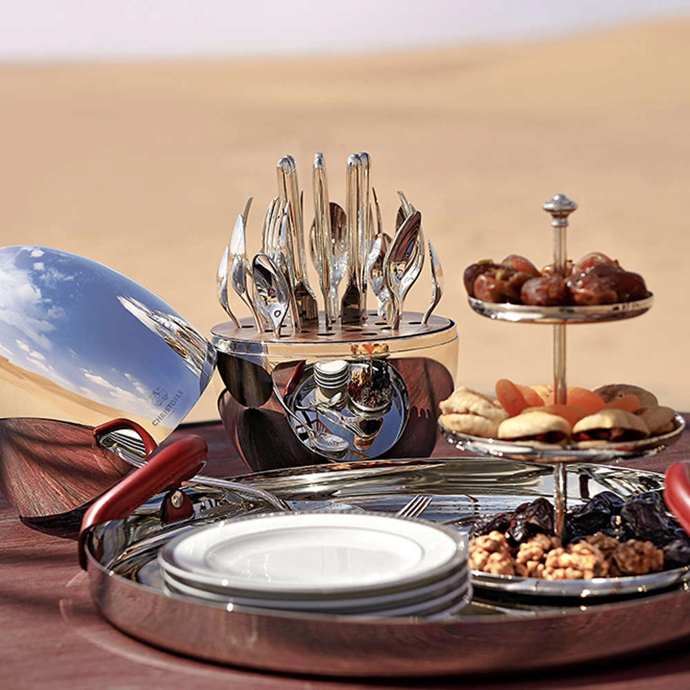 Bandeja Redonda Com 2 Alcas Christofle Mood Nomade