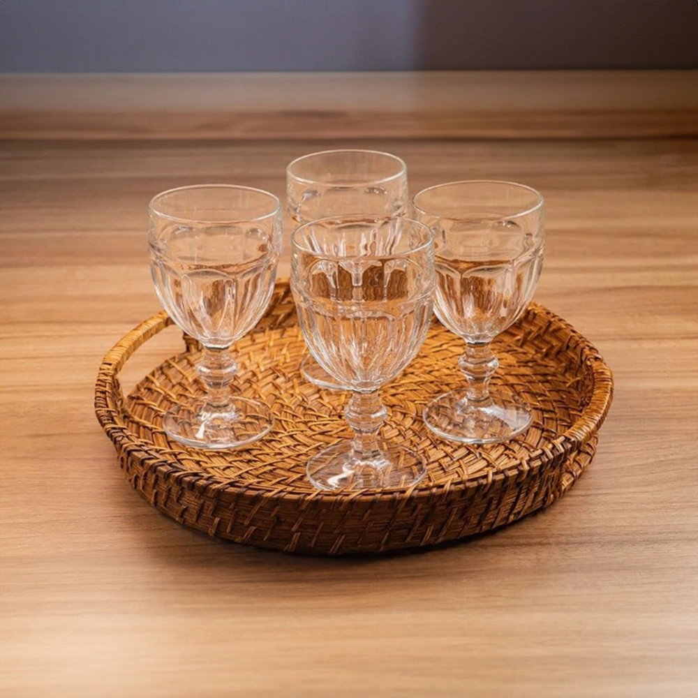 Bandeja Redonda Com Alça Hudson Home Rattan 45 Cm Bandeja Redonda Com Alça Hudson Home Rattan 45 Cm