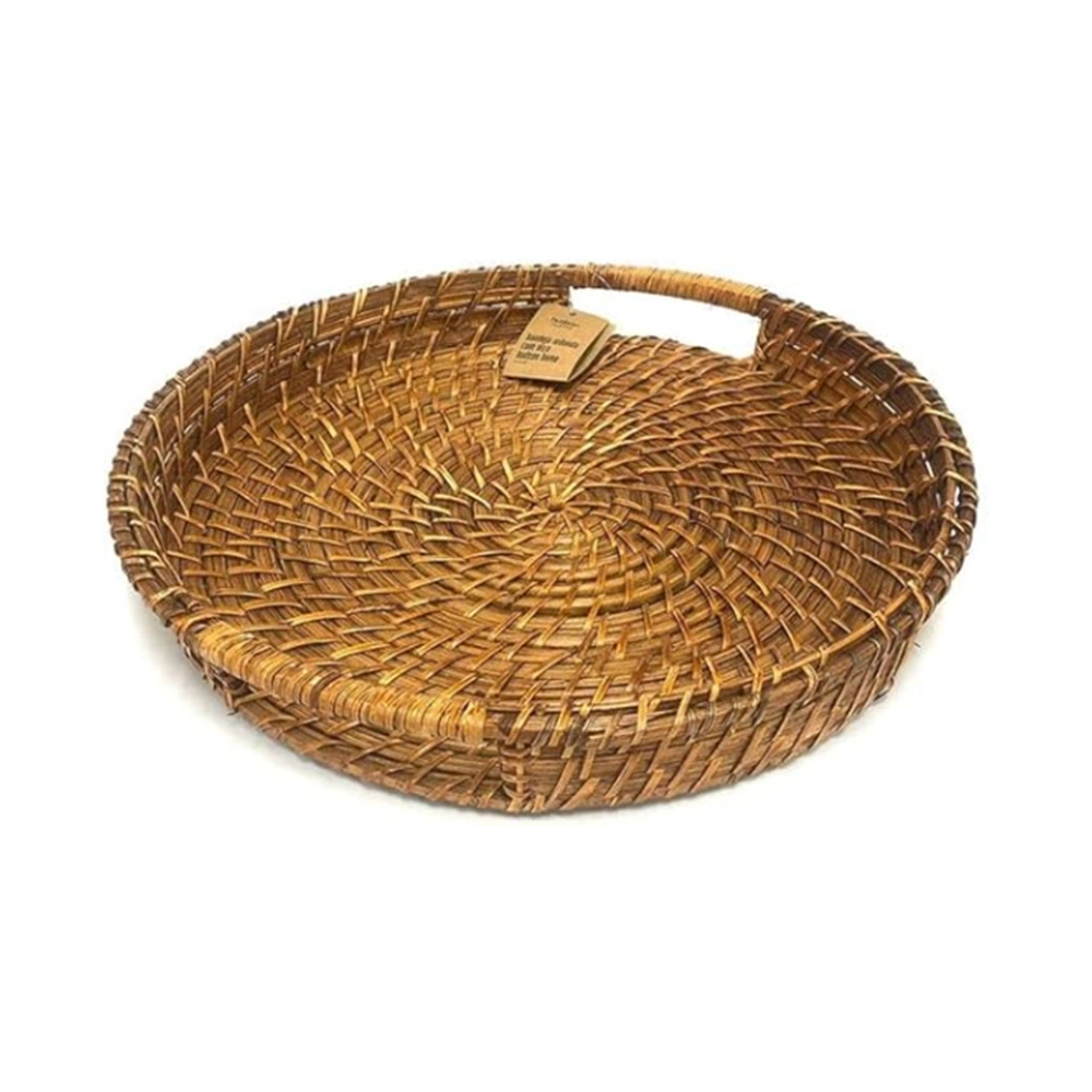 Bandeja Redonda Com Alça Hudson Home Rattan 45 Cm Bandeja Redonda Com Alça Hudson Home Rattan 45 Cm