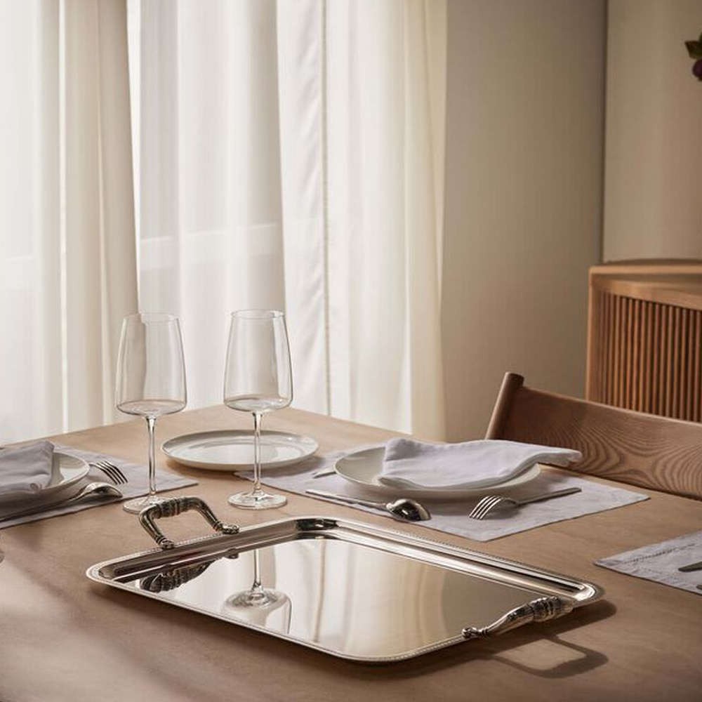 Bandeja Retangular Com Alca Malmaison Christolfe 43 X 33 Cm