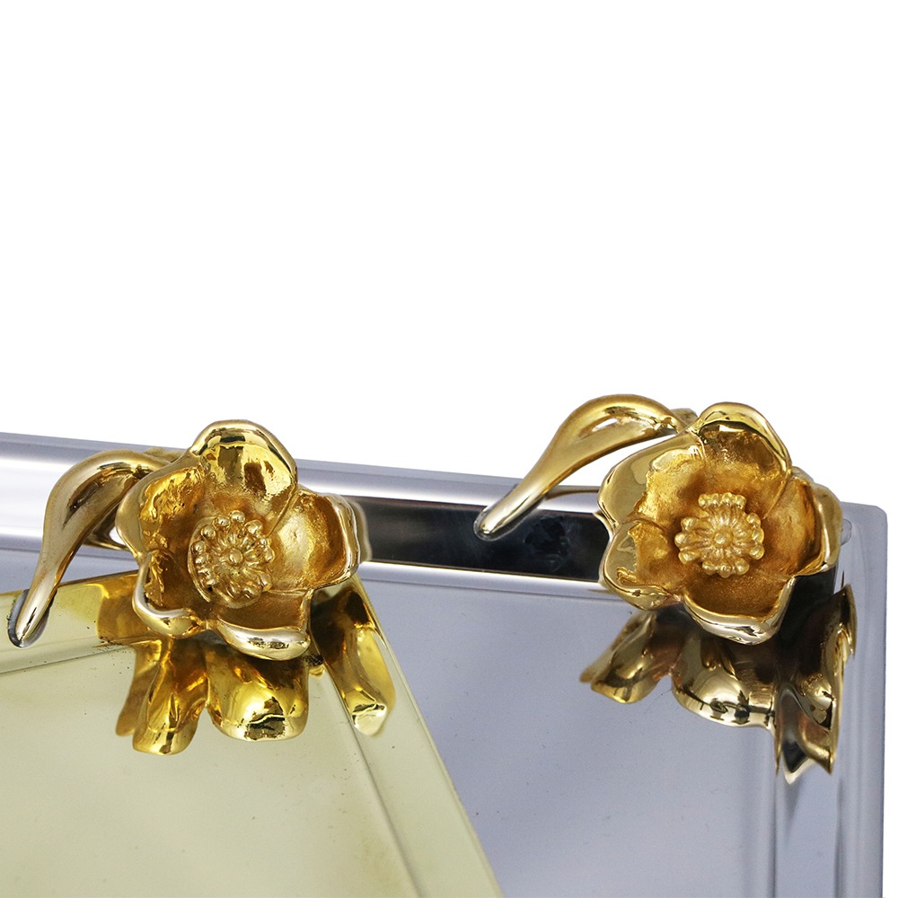 Bandeja Retangular Orfèvrerie Royale Flor Aço Inox 27 X 35 Cm