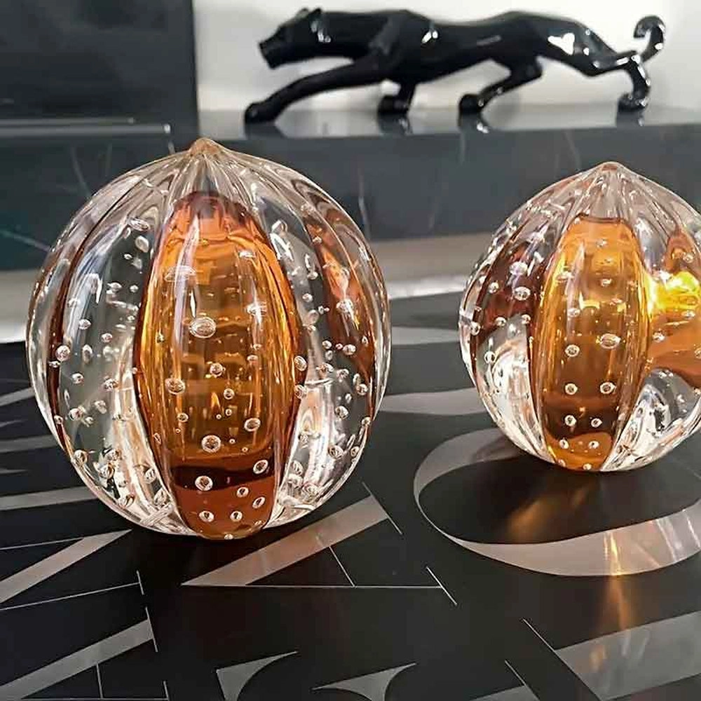 Bola Rigada Senna Cristais D´labone Ambar 12 Cm Bola Rigada Senna Cristais D´labone Ambar 12 Cm