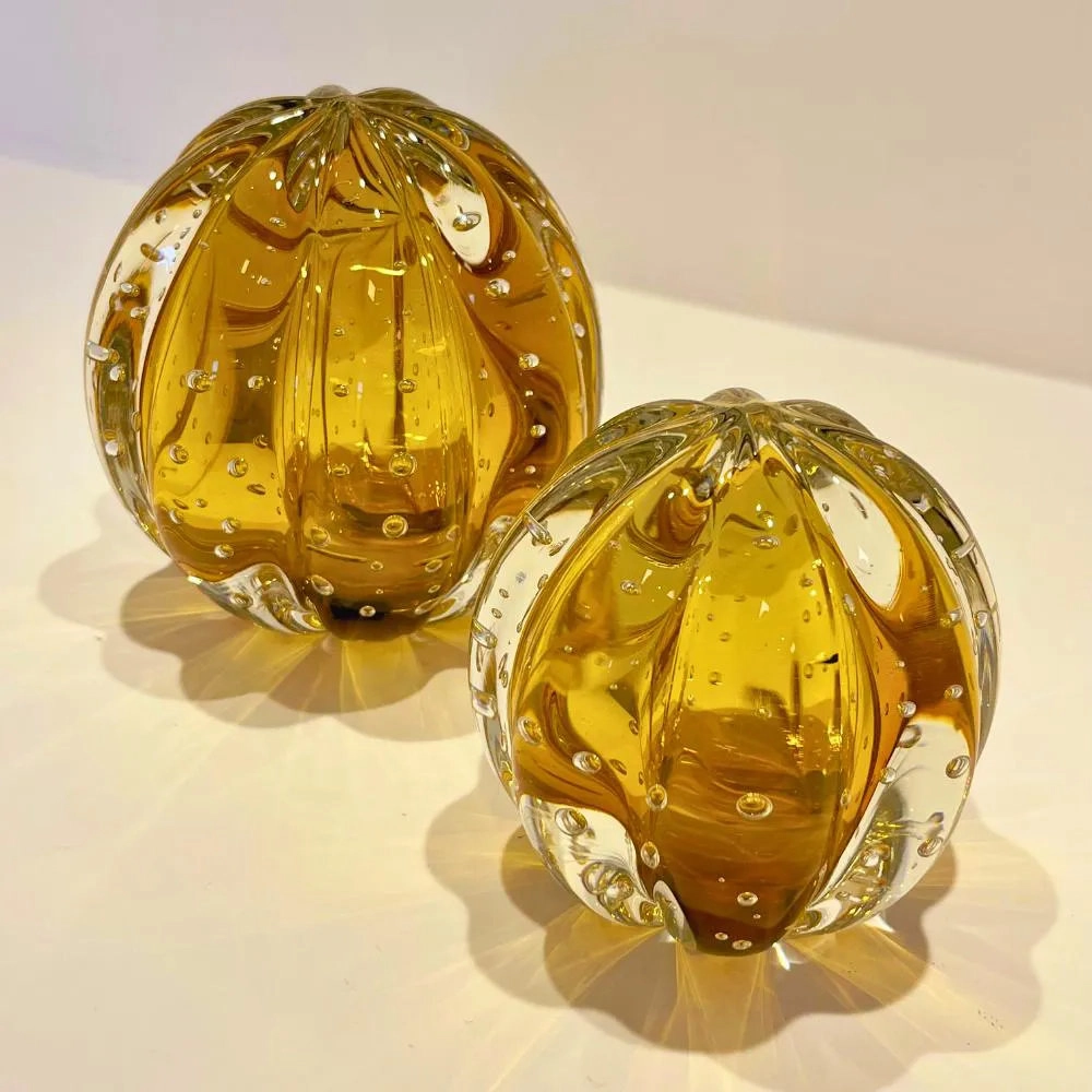 Bola Rigada Senna Cristais D´labone Ambar 8 Cm