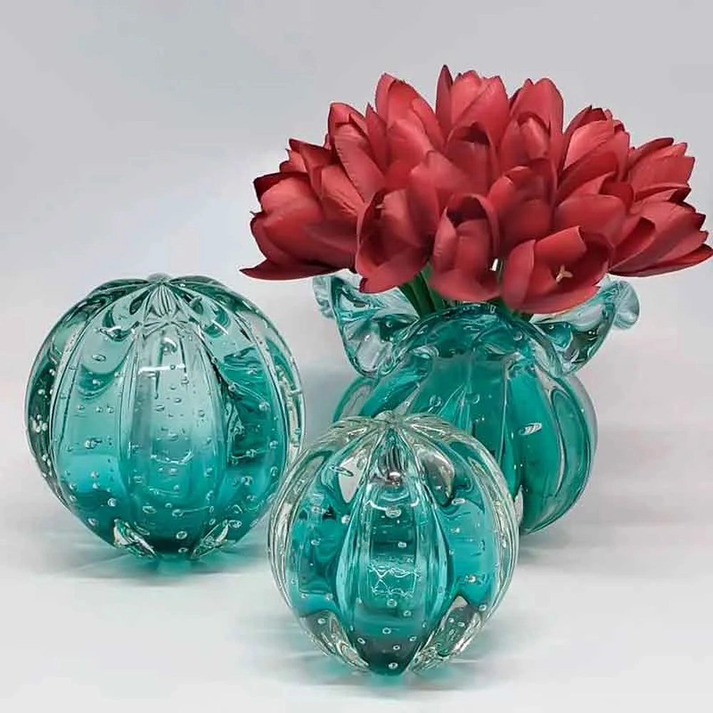 Bola Rigada Senna Cristais D´labone Aquamarine 8 Cm